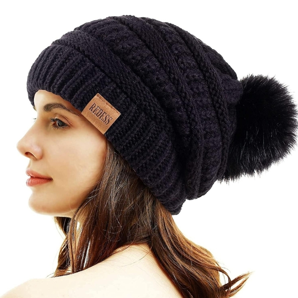 REDESS Women Winter Pom Pom Beanie Hat